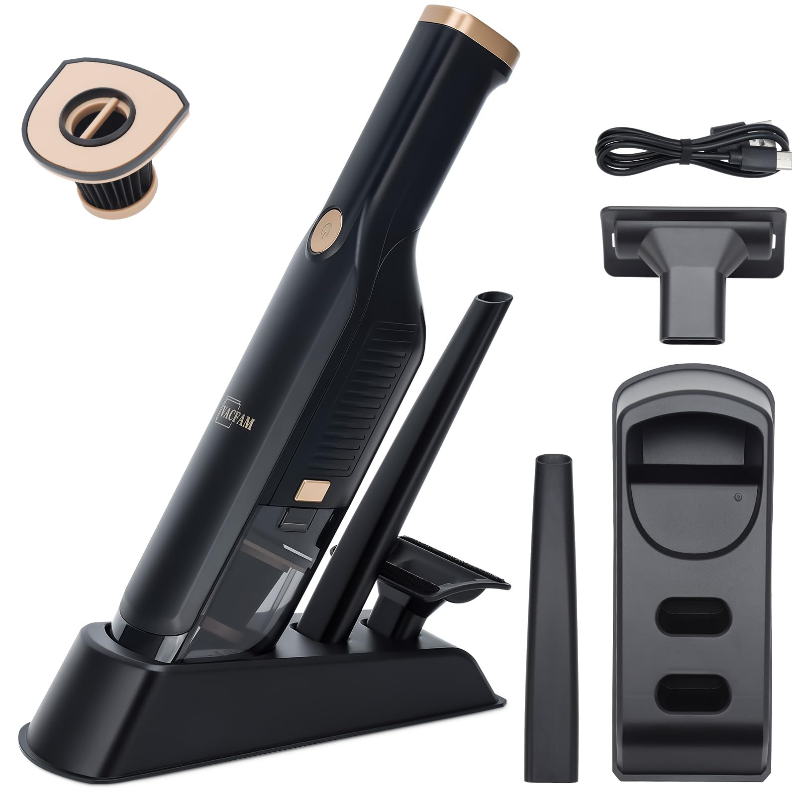 VACFAM handheld cordless vacuum in compact form for quick home cleans