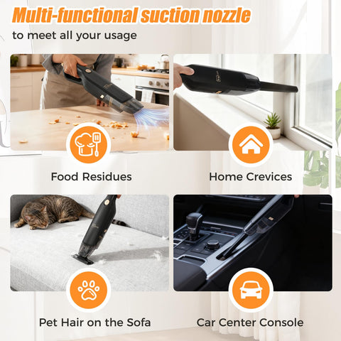 VACFAM multi-nozzle attachments reach upholstery, crevices, and car interiors