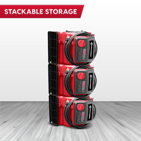 Stackable design lets you store AM201 units neatly.