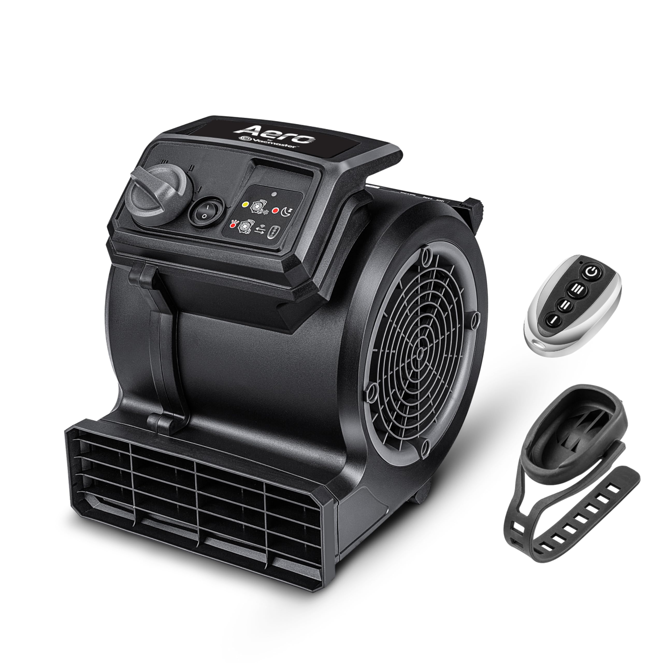 Vacmaster AM201R front view showing compact fan for versatile cooling.