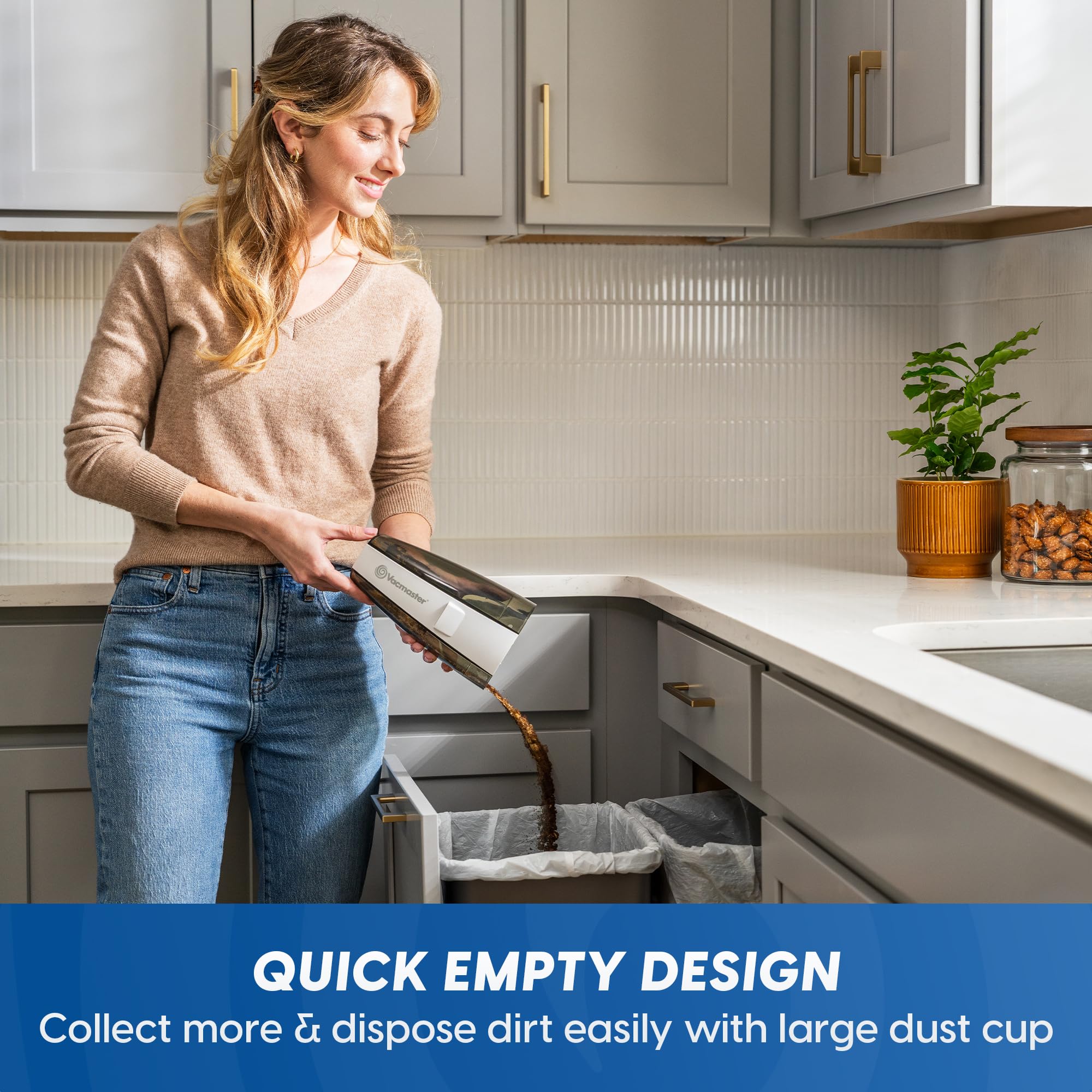 Vacmaster lightweight cordless hand vacuum for easy maneuvering