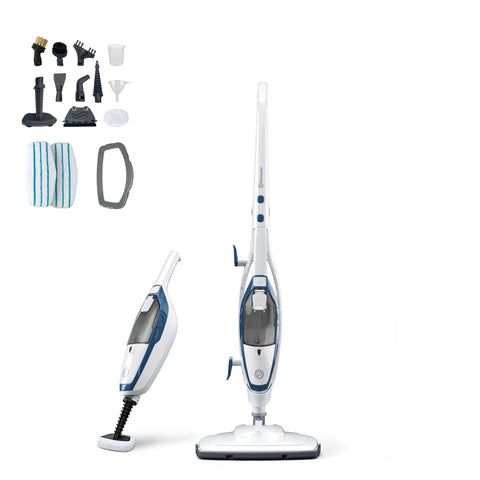 Vacmaster SMF1501 floor steam mop in action, cleaning hard floors.