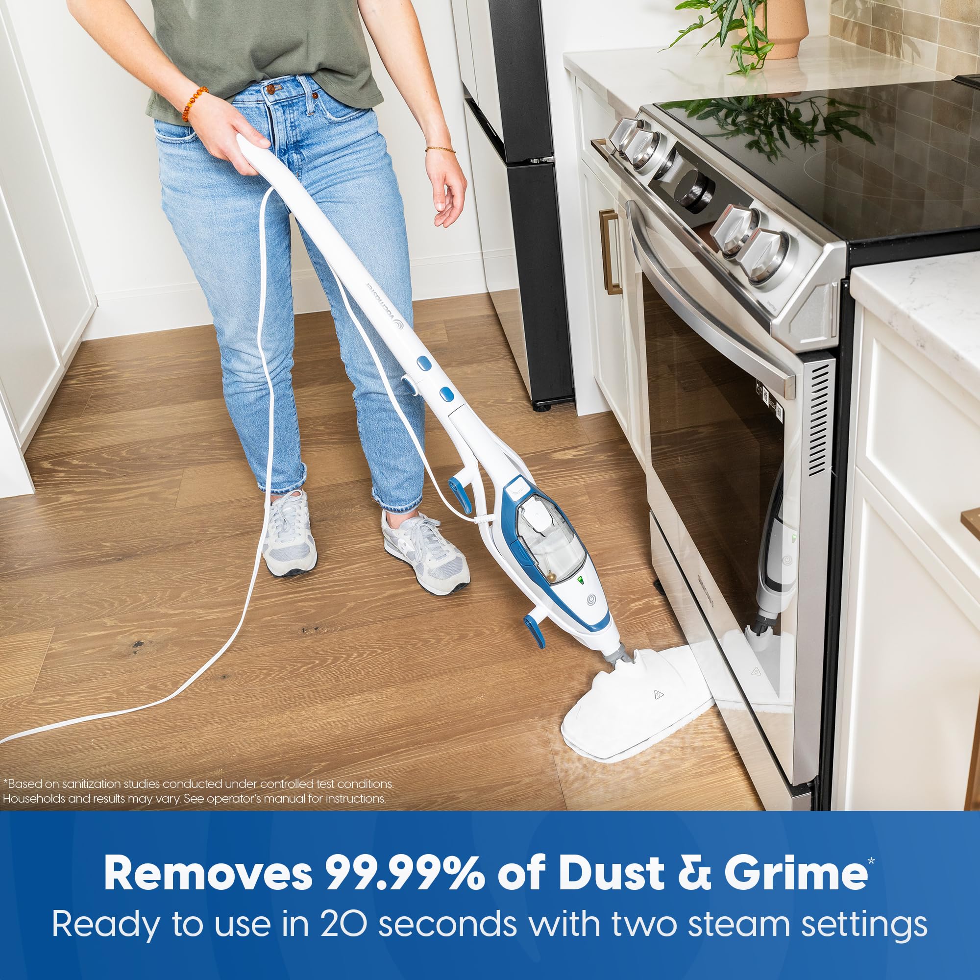 Vacmaster SMF1501 cleans multiple surfaces including tiles and linoleum.
