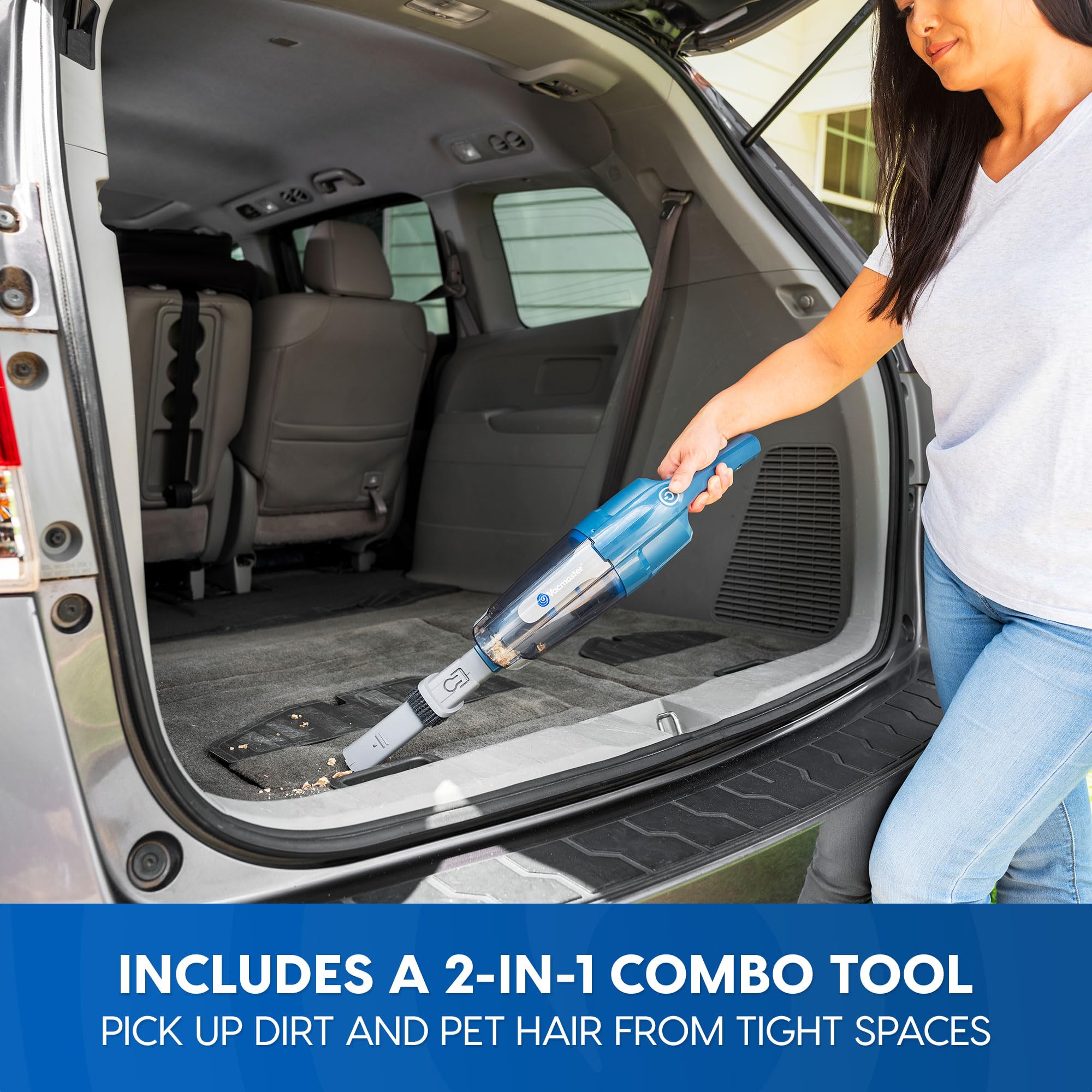 Vacmaster swivel steering enables easy maneuvering around furniture.