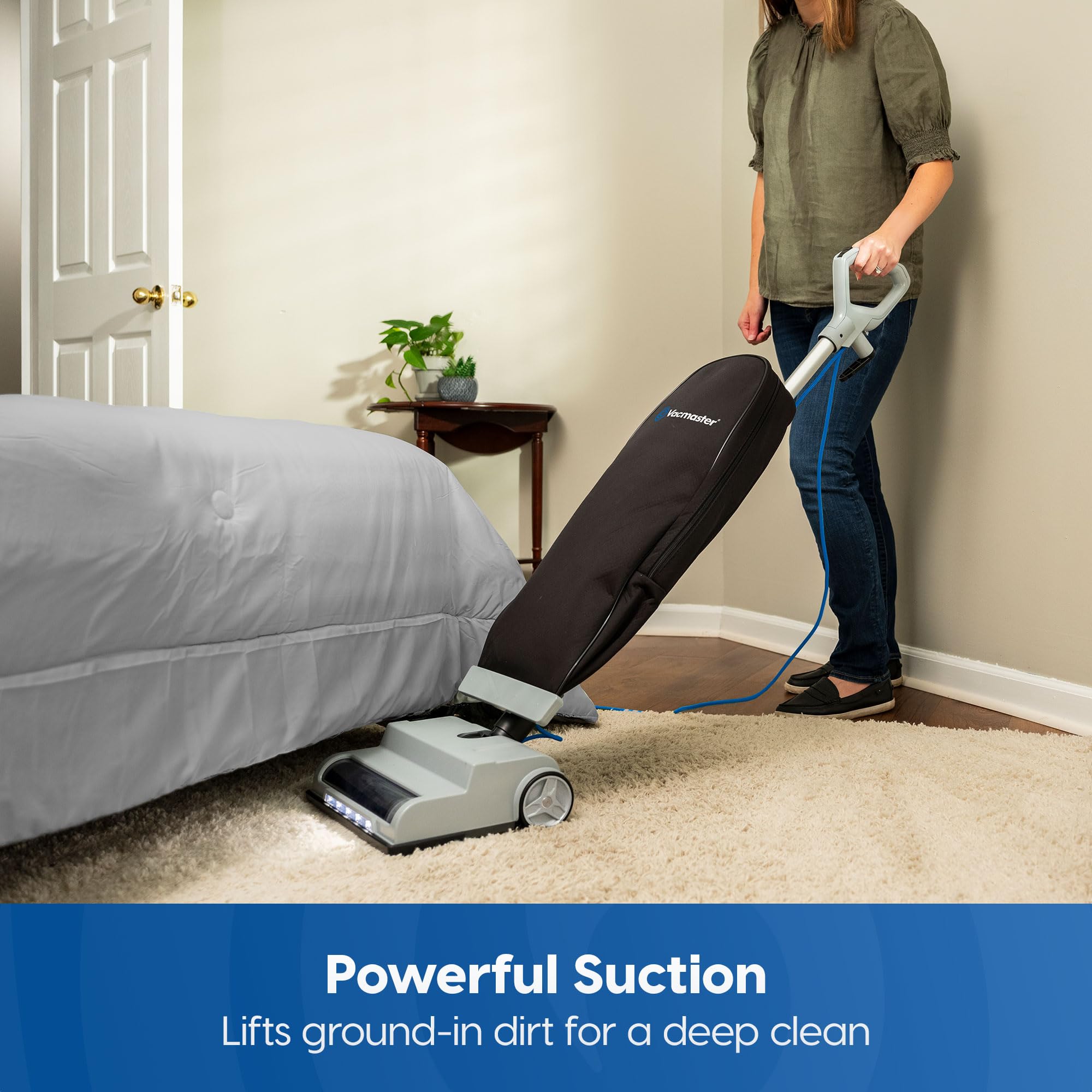 Vacmaster UB0402 ultra-lightweight design enables easy stair cleaning.