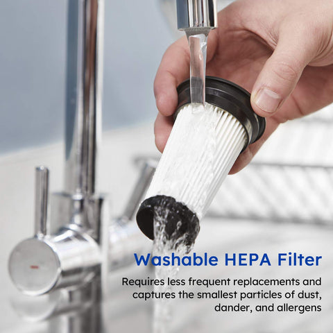 Vacmaster VSD1801 2200mAh battery powers up to 30 minutes of cleaning.