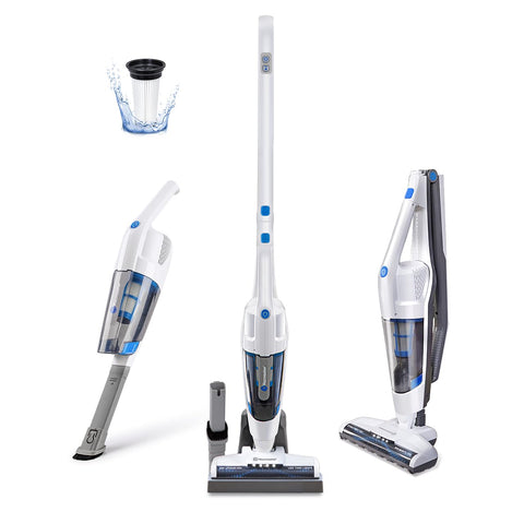 Vacmaster VSD1801 cordless vacuum with folded handle for easy storage and quick cleaning.