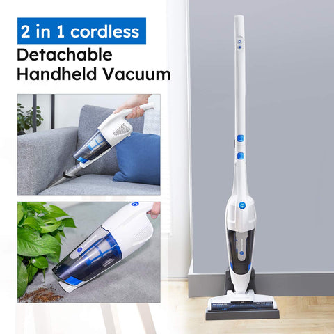 Vacmaster VSD1801 LED headlight illuminates dark corners for precise debris removal.