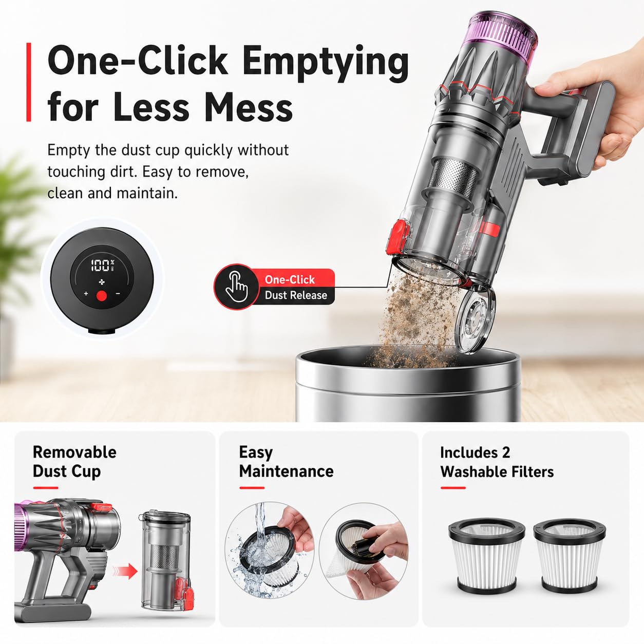 VACMOTOR all-in-one kit includes crevice tool and 2-in-1 brush.