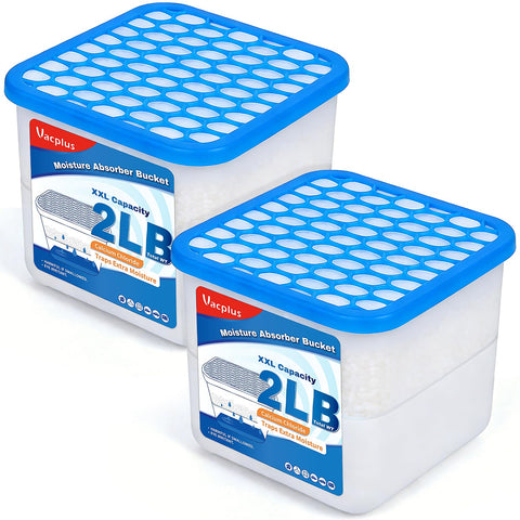 Vacplus 2LB Moisture Absorber Bucket showing high-capacity moisture capture for large spaces