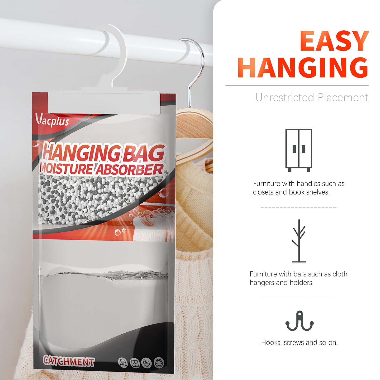 Vacplus 500ml capacity moisture packs provide extended dryness
