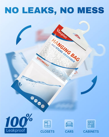 Vacplus calcium chloride action pulls moisture from air safely.