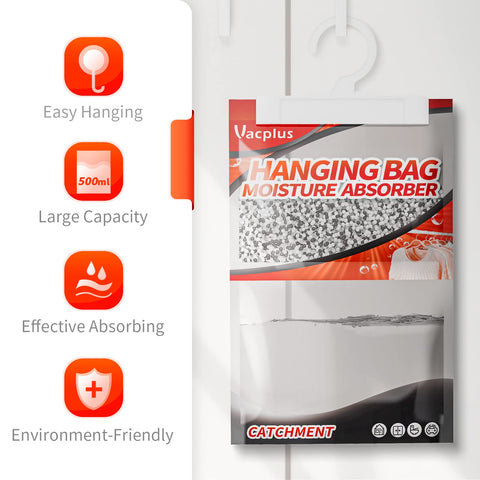 Vacplus desiccant packets show water collected in bottom reservoir
