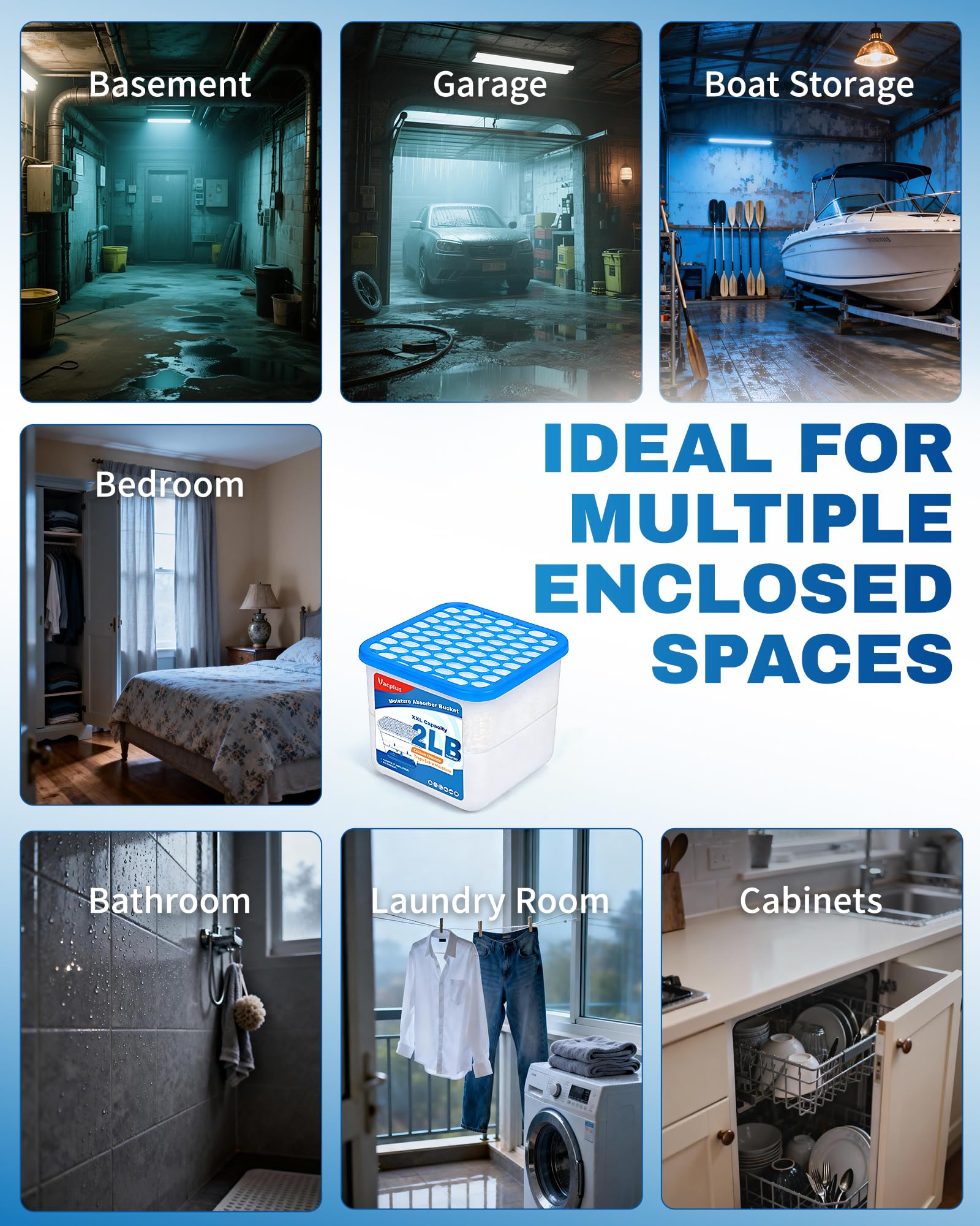 Vacplus ideal for closets, basements, and bathrooms in daily use