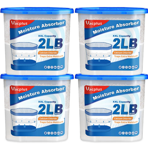 Vacplus moisture absorber bucket with 2200 ml capacity for large spaces.