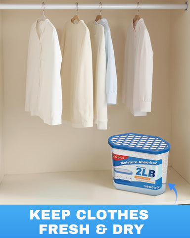 Vacplus in closet helps reduce humidity to protect textiles