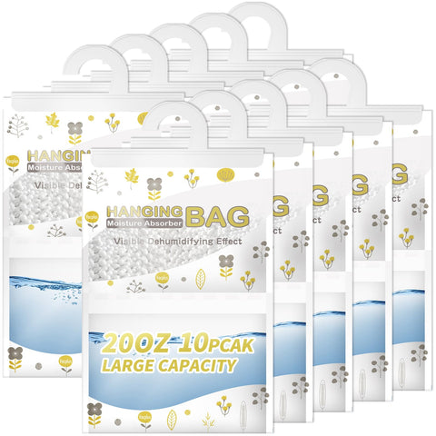 Vacplus moisture absorber hanging bag for closet keeps clothes dry and fresh.
