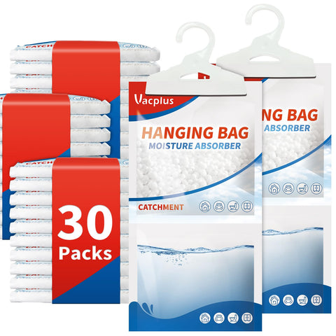 Vacplus moisture absorber packet with visible moisture collection bag keeps closets dry