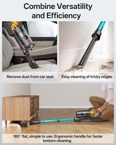 Vacusion charging dock station keeps the vacuum ready and neatly stored.