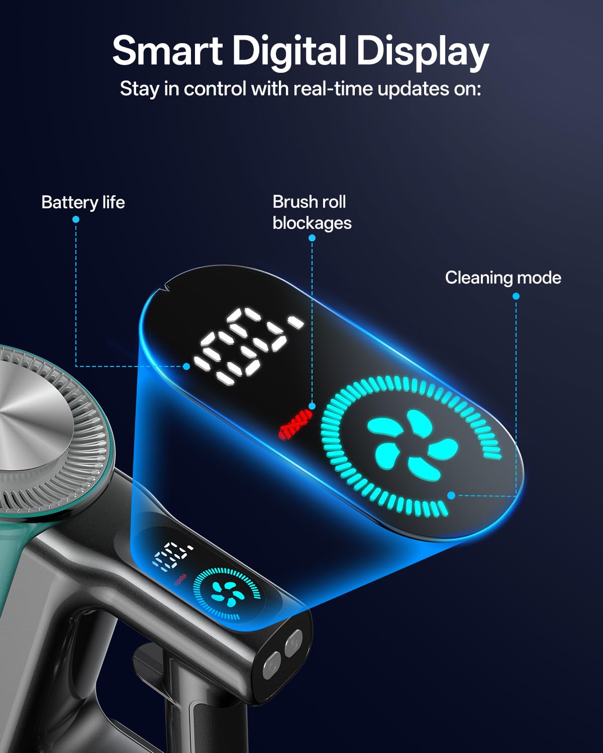 Vacusion cordless vacuum cleaner up to 45 minutes of runtime on standard mode