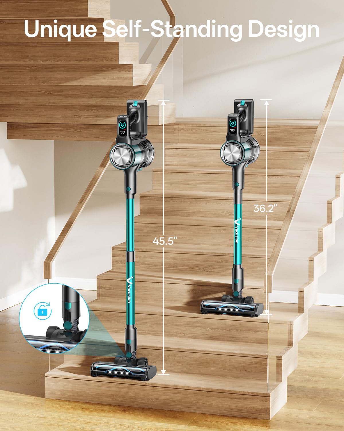 Vacusion cordless vacuum cleaner five stage filtration captures fine dust