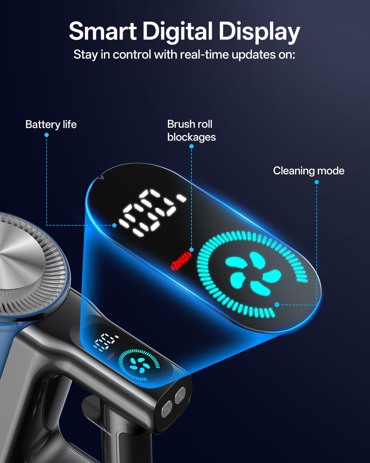 Detachable 2200mAh battery powering Vacusion for extended cleaning sessions.