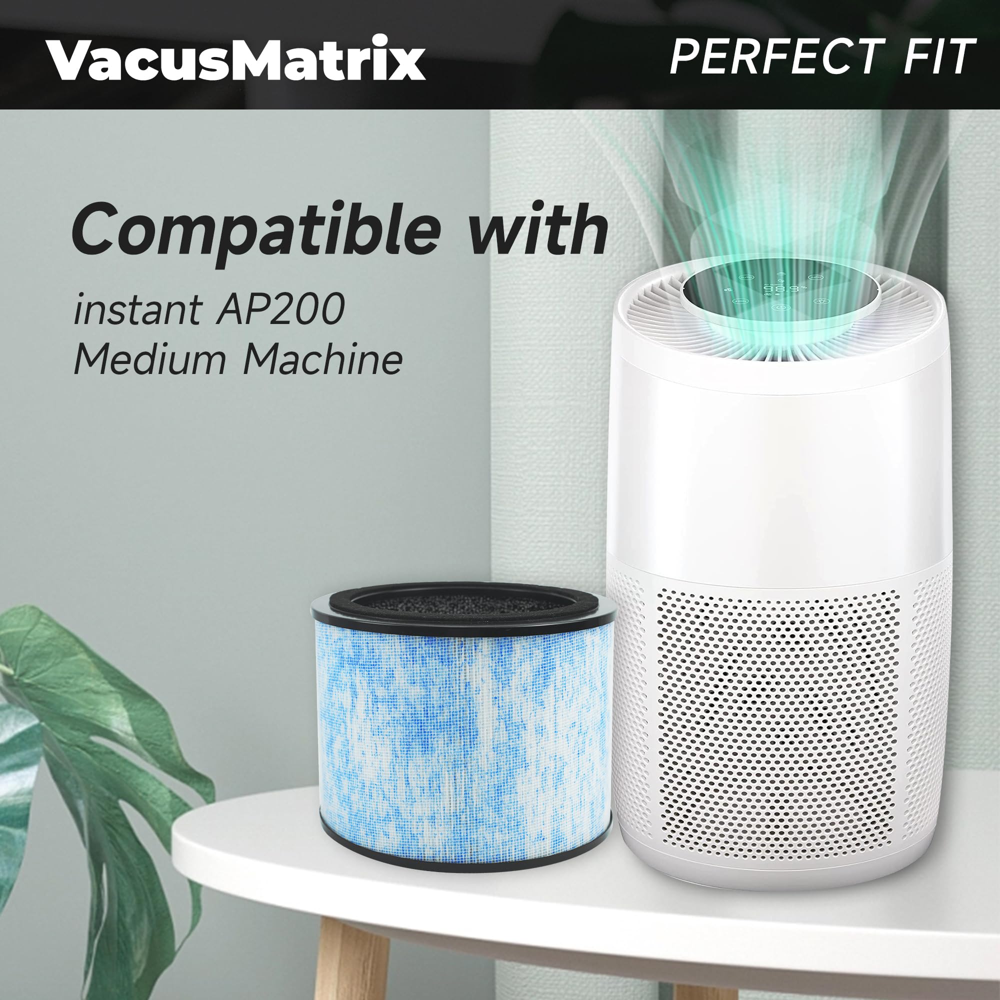 VacusMatrix AP200 3-in-1 filter with pre-filter close-up for particle capture.