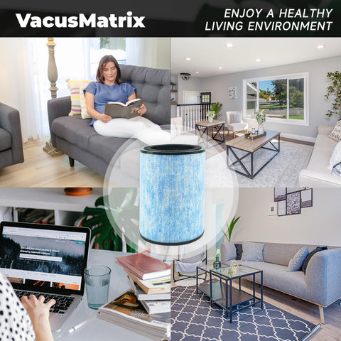 VacusMatrix H13 true filter detail highlighting high-efficiency filtration for clean air.