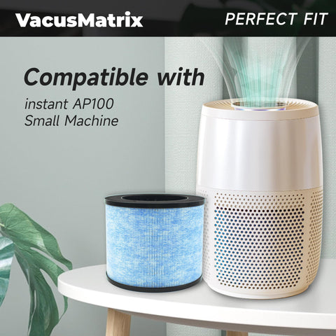 VacusMatrix F100 filter pack back panel showing components for easy replacement.