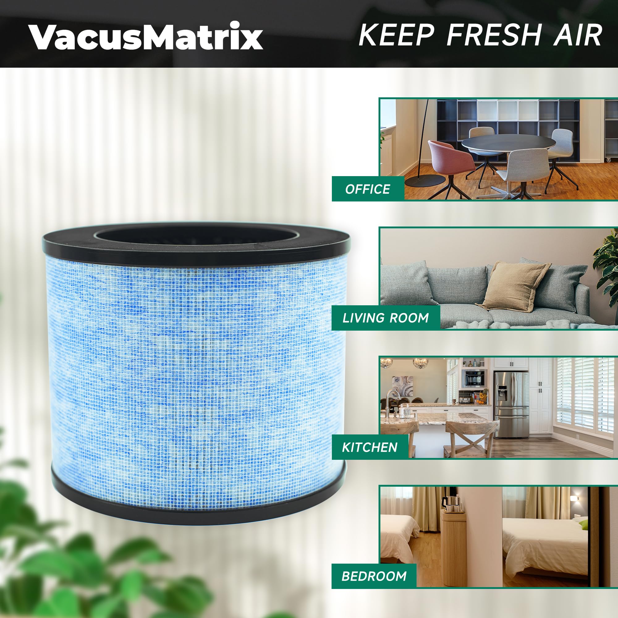VacusMatrix F100 packaging and AP100 compatibility demonstrates easy replacement.