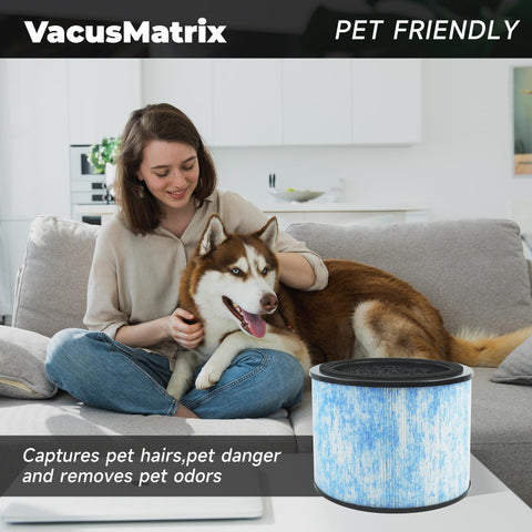 VacusMatrix H13 true filter element reveals carbon layer for thorough filtration.