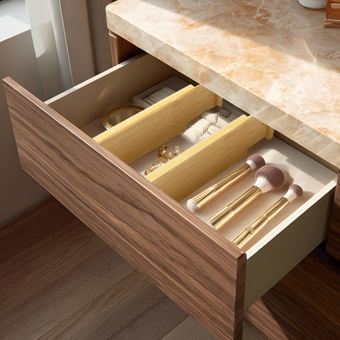 VaeFae bamboo dividers in kitchen drawers keep utensils organized and easy to reach