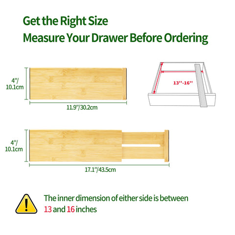 Natural bamboo texture of VaeFae dividers complements any drawer while staying sturdy