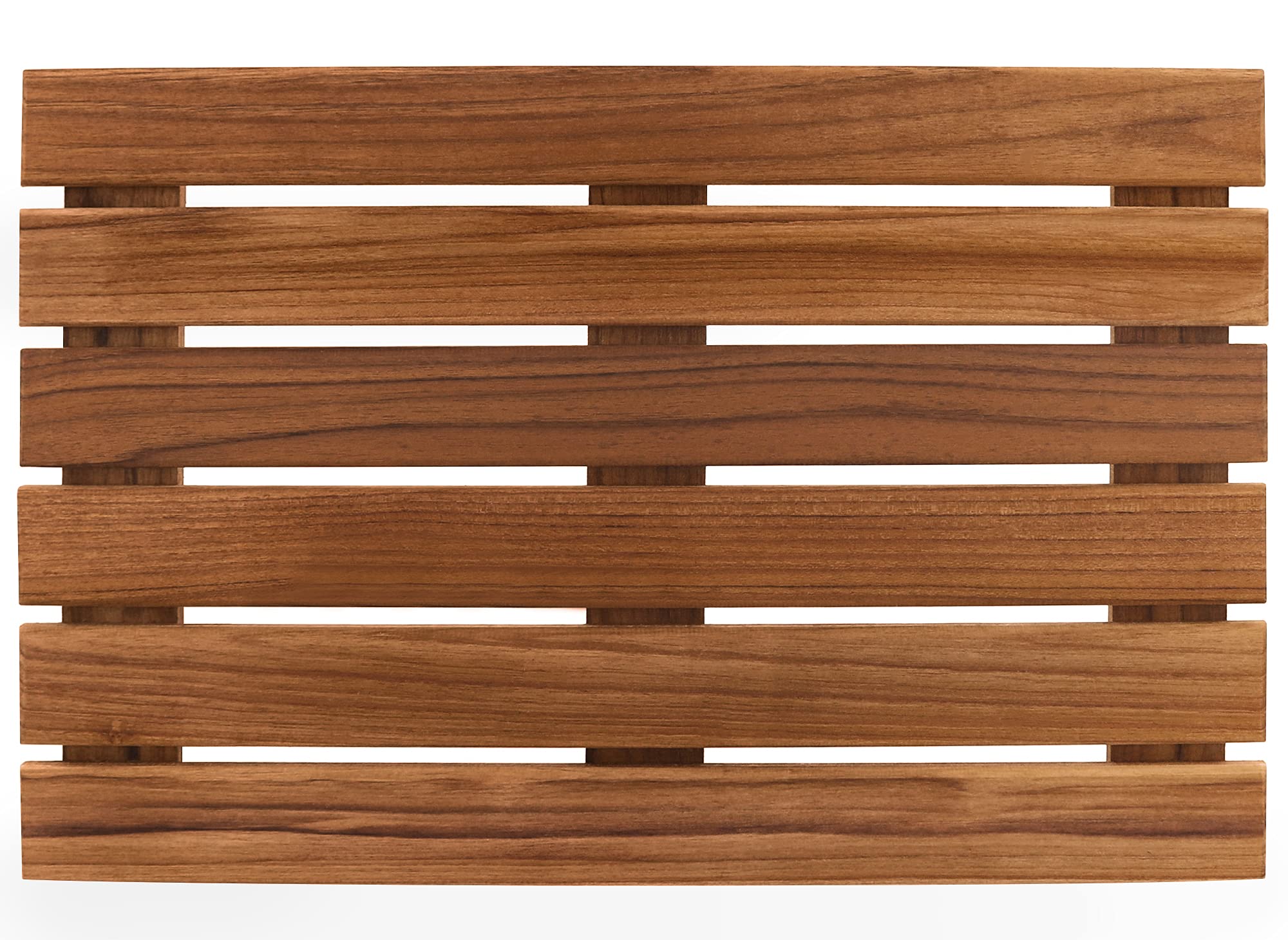 VaeFae Teak Shower Mat dries naturally, thanks to the slatted, open-grain layout.