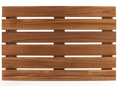 VaeFae Teak Shower Mat dries naturally, thanks to the slatted, open-grain layout.