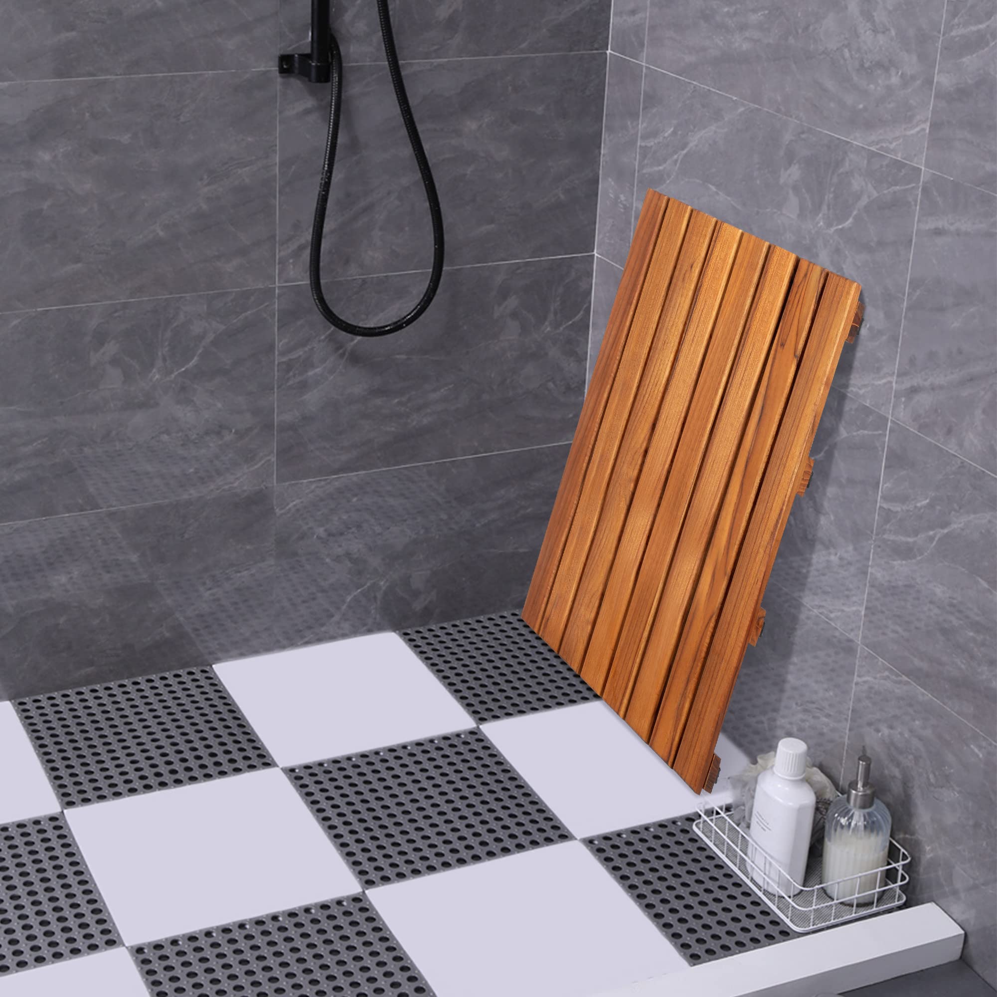 VaeFae Teak Shower Mat is suitable for indoor or outdoor use.