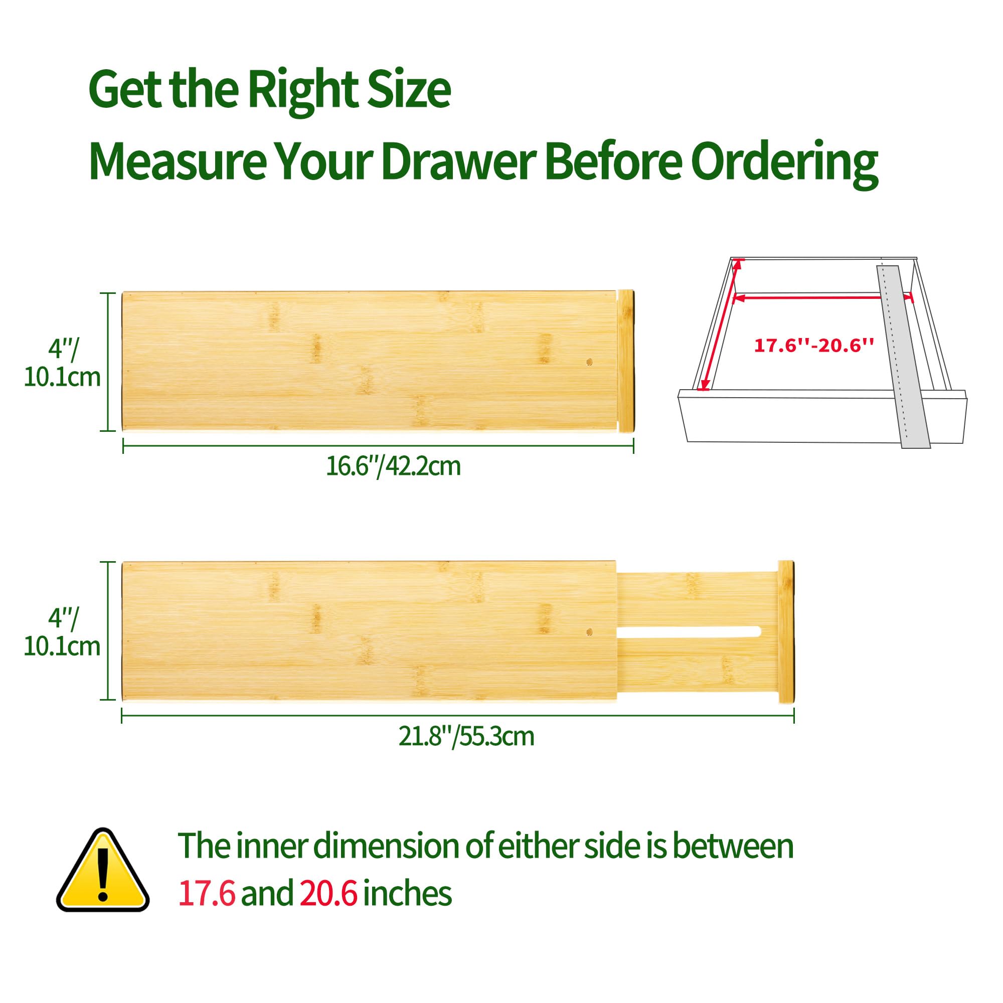 Foam-padded ends protect drawer surfaces while keeping dividers steady