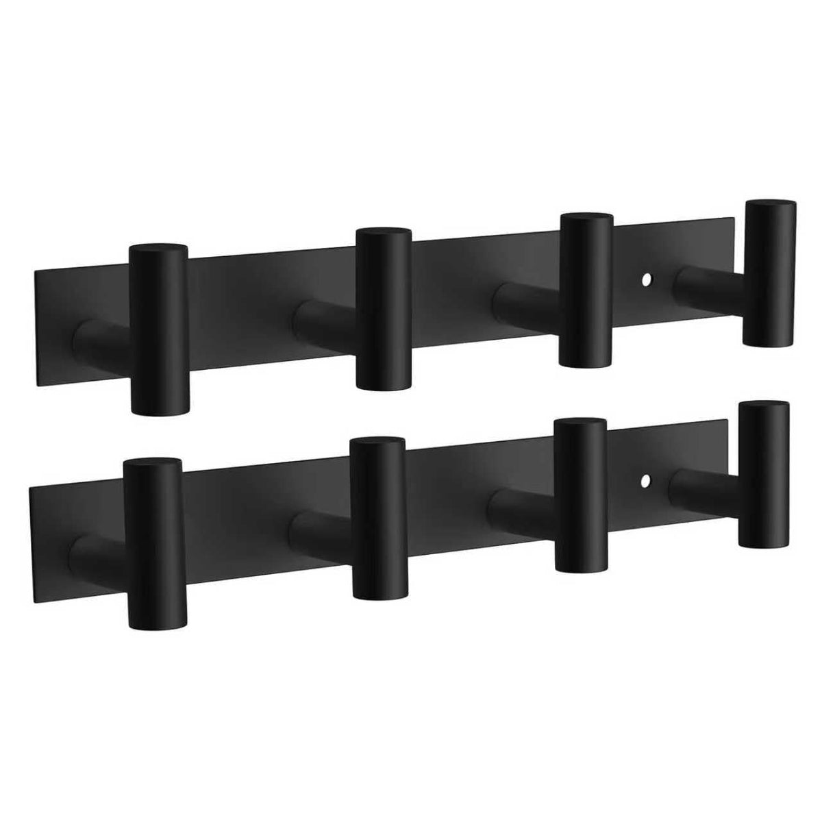 VAEHOLD coat rack wall mount with four black hooks, ideal for organized entryways