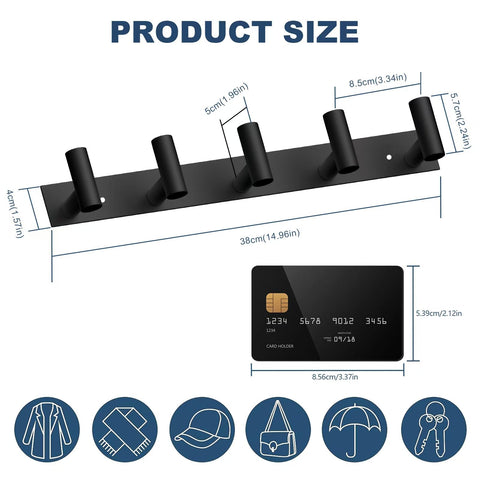 VAEHOLD black stainless finish with anti-slip hook tips.