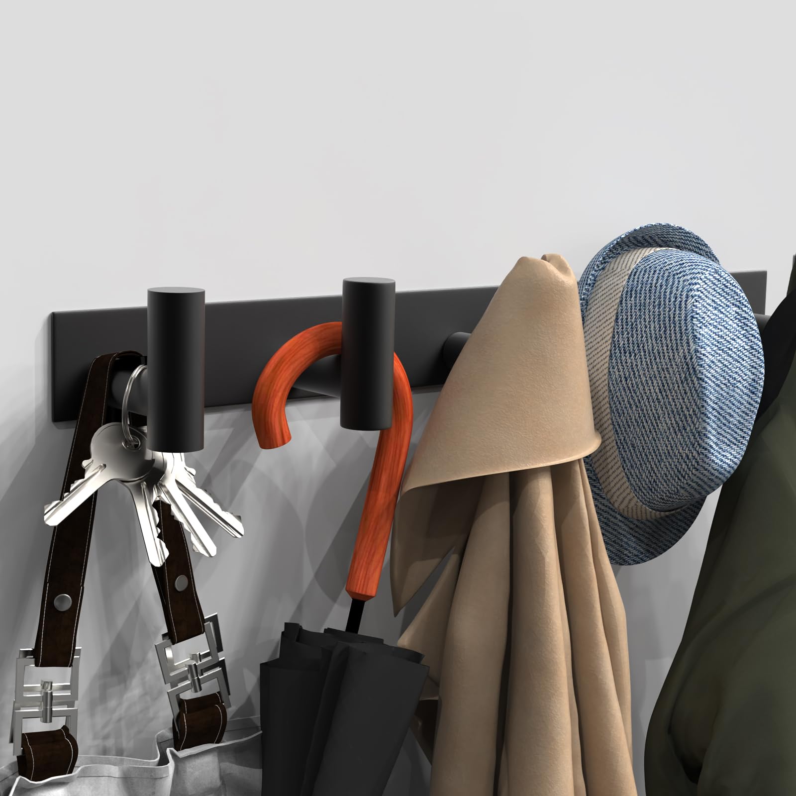 VAEHOLD wall-mount coat rack side view showing compact design.