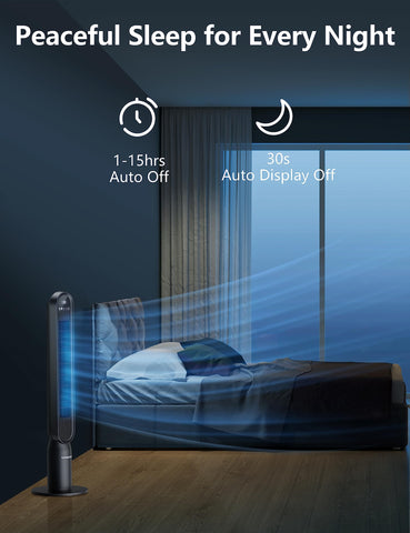 VAGKRI slim-design tower fan fits tight spaces with style.