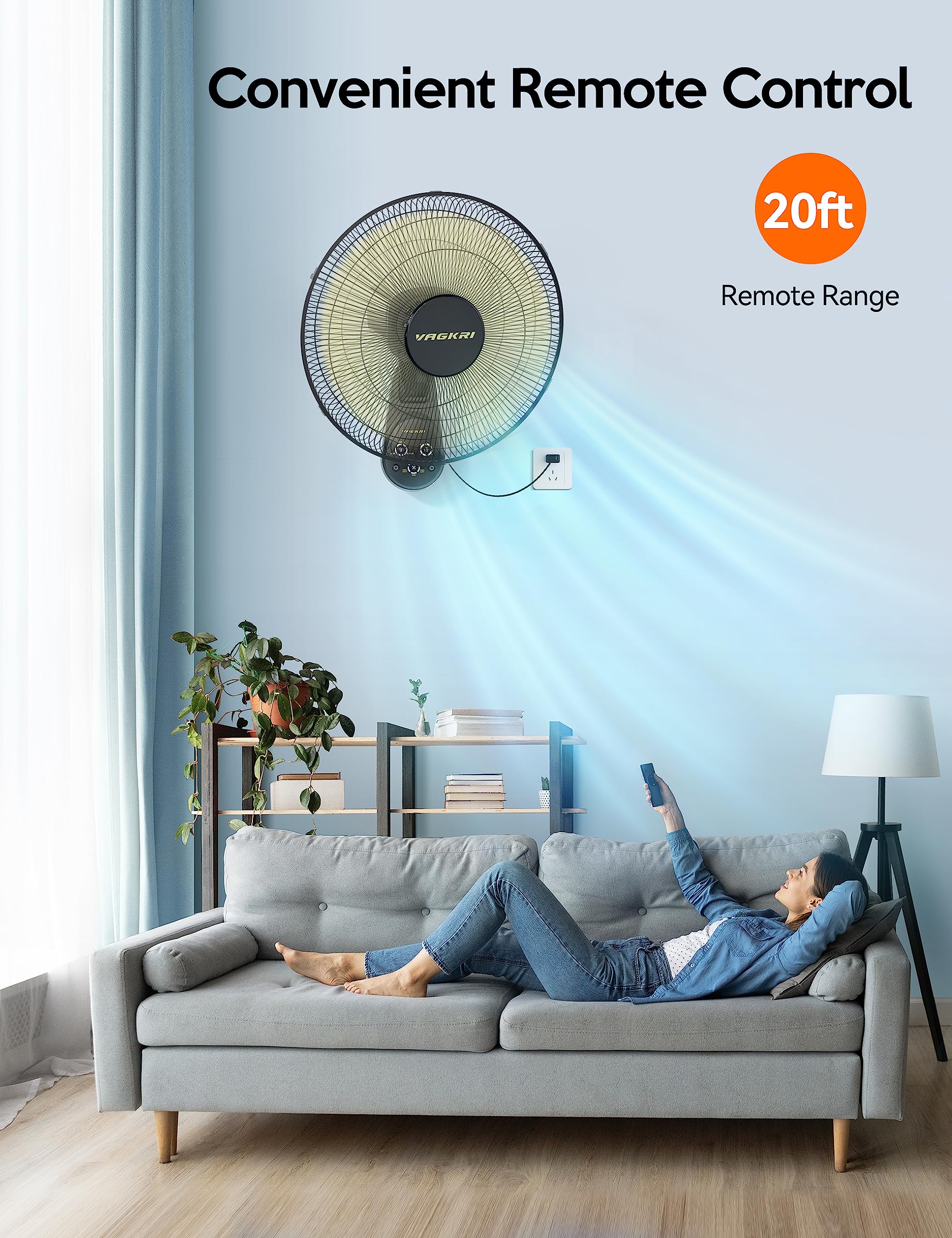 VAGKRI 8-hour timer display feature for scheduled cooling.