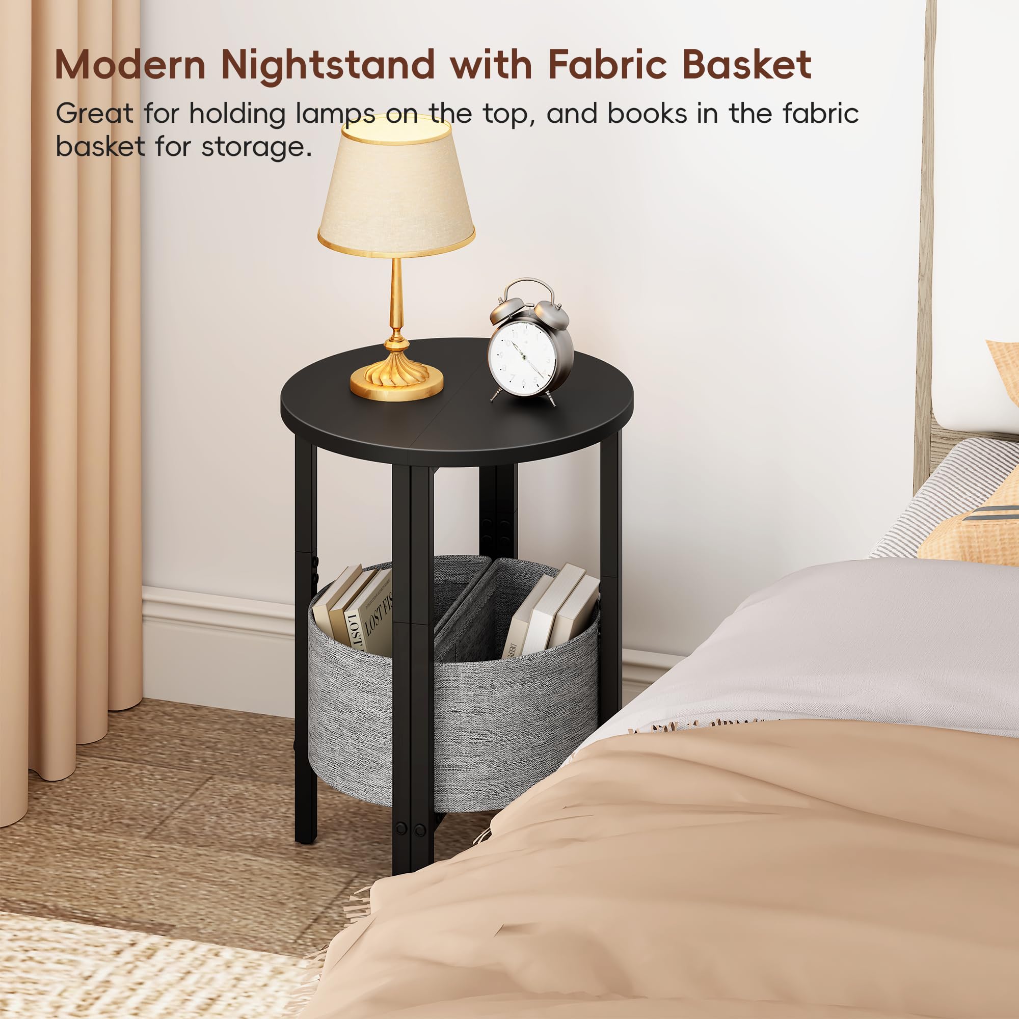 Vagusicc bedside table placed by the bed for easy access