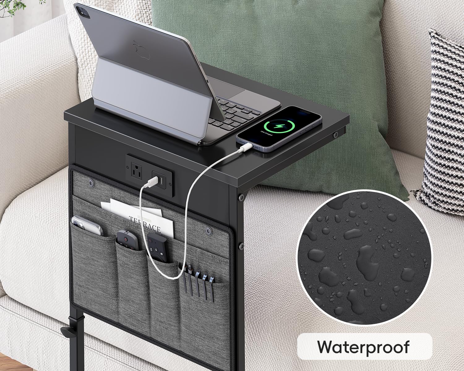 Vagusicc black end table complements living room aesthetics