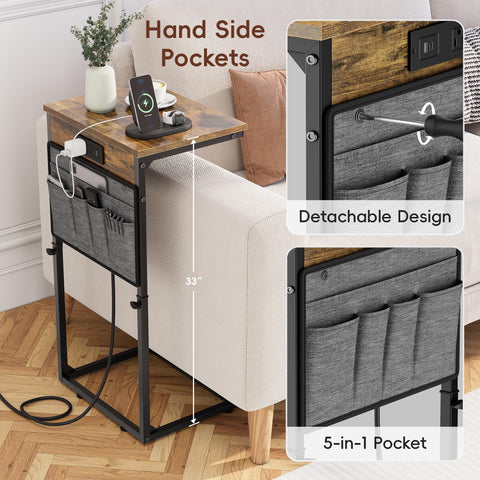 Vagusicc end table with four adjustable feet stabilizing on uneven floors.