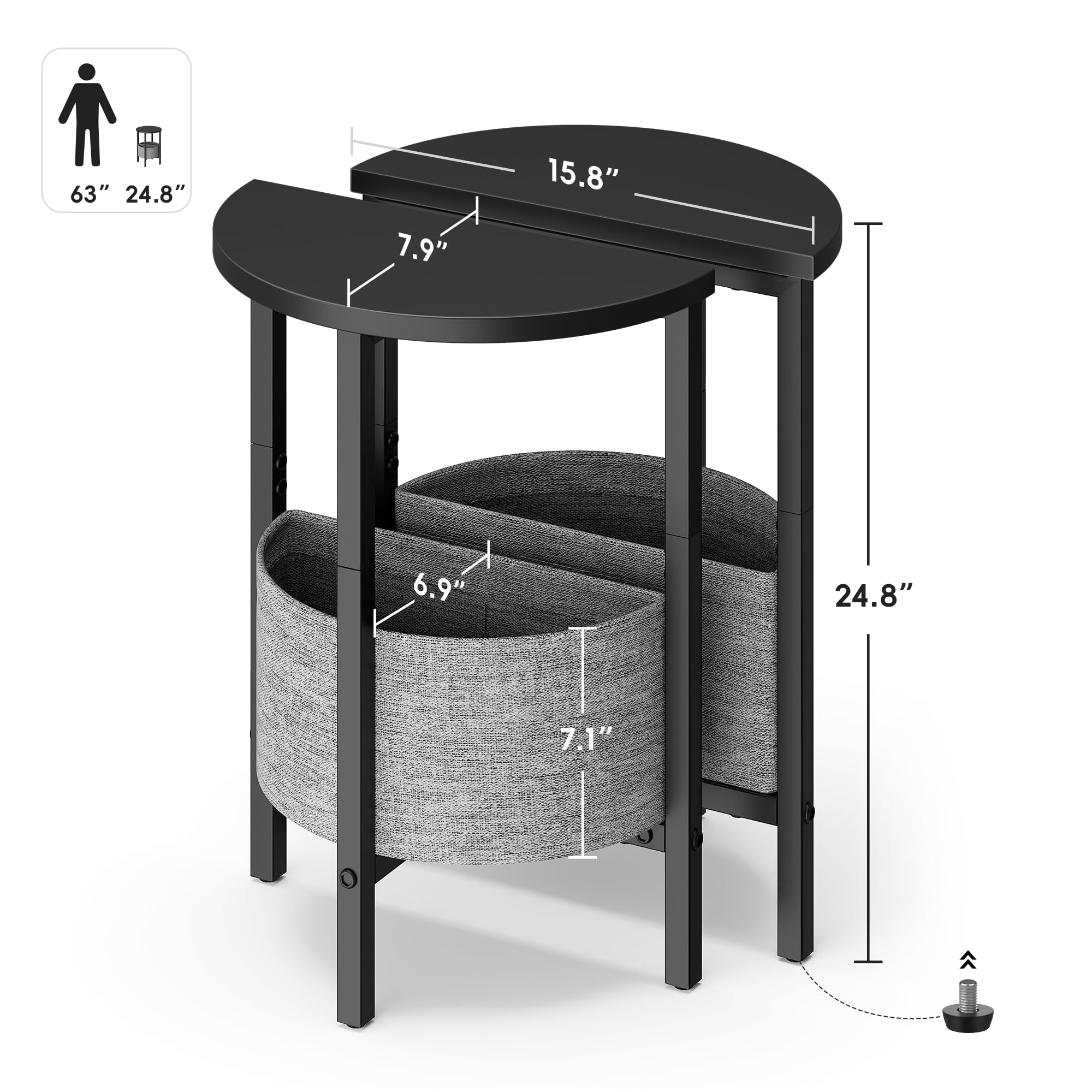 Vagusicc fabric storage basket detail adds texture and light organization