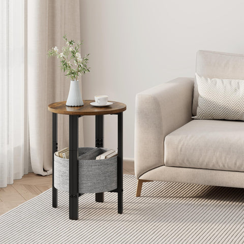 Vagusicc fabric storage basket adds linen texture and organization.