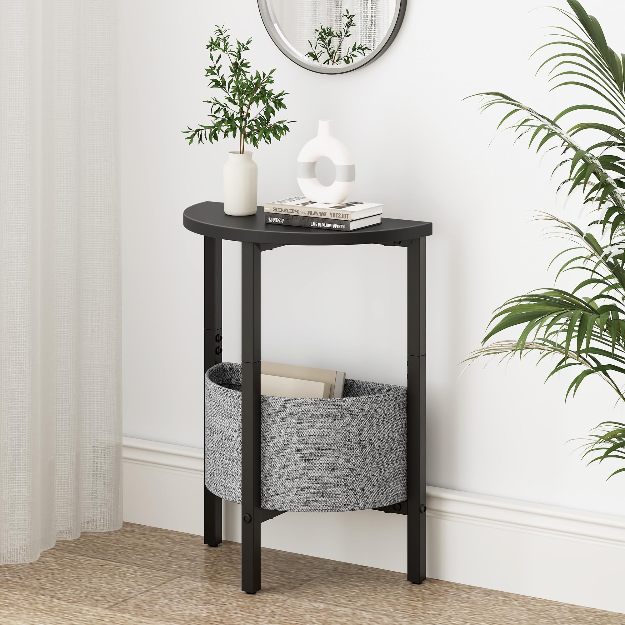 Vagusicc set of two half moon side tables showcasing versatile storage