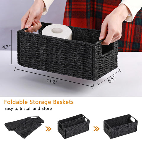 Vagusicc handwoven paper rope basket highlights natural texture in compact spaces