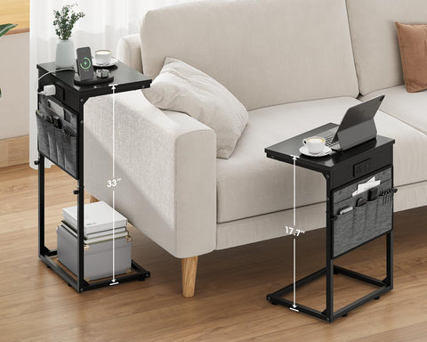 Vagusicc height-adjustable end table adapting to couch or bed height